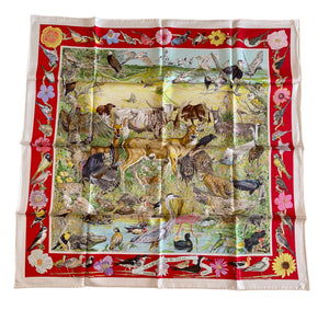 HERMÈS 鷲モチーフ スカーフ Hermes Silk Twill Scarf “La vie sauvage du Texas” by Kermit Oliver