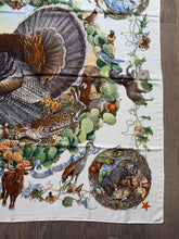 Load image into Gallery viewer, Hermes Cashmere/Silk Shawl “Fauna et Flora du Texas” by Kermit Oliver 140.