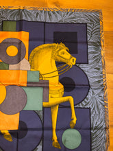 Load image into Gallery viewer, Hermes 100% Silk Twill Scarf “Cavalier en Formes” by Gianpaolo Pagni.