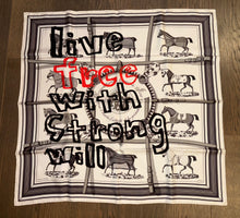 Load image into Gallery viewer, Limited Edition collaboration Comme des Garçons and HERMES 100% SILK TWILL Scarf “Couvertures et tenues de jour” by Rei Kawakubo and Jacques Eudel.