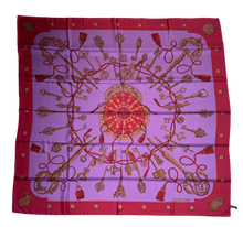 Load image into Gallery viewer, Hermes Silk Dip Dye GM Shawl “Les Cles” by Caty Latham 140.