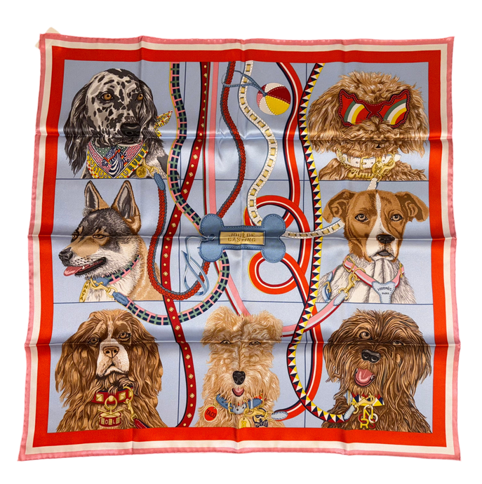 Hermes Vintage Silk Jacquard Scarf “Jour de Casting” by Liz Stirling.