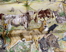 Load image into Gallery viewer, Hermes Silk Twill Scarf “La vie sauvage du Texas” by Kermit Oliver.