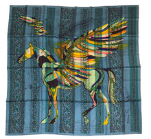 Load image into Gallery viewer, Hermes Silk Shawl “Le Pegase d’Hermes Au Bloc” 140