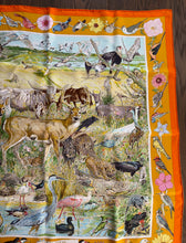 Load image into Gallery viewer, Hermes Silk Twill Scarf “La vie sauvage du Texas” by Kermit Oliver.