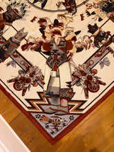Load image into Gallery viewer, Hermes Cashmere and Silk GM Shawl “Kachinas” by Kermit Oliver 140.