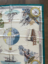 Load image into Gallery viewer, Hermes Silk Scarf «Le tour du monde en 80 jours» by Philippe Ledoux.