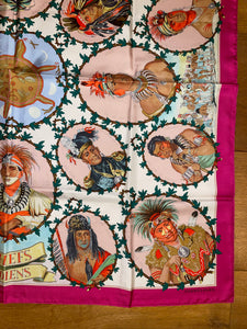 Hermes Silk Twill Scarf “Chefs Indiens” by Kermit Oliver.