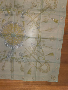 Hermes Silk Mousseline Scarf “Les Cles” by Caty Latham.