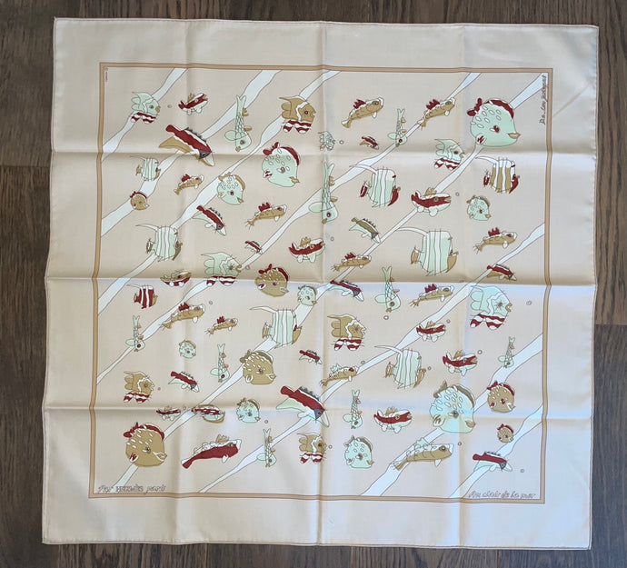 Hermes Cotton Scarf “Au Clair de la Mer” by Dominik Jarlegant.