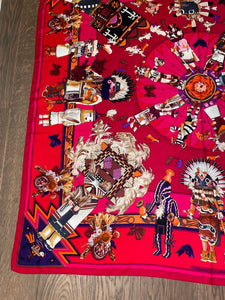 Hermes Cashmere/Silk Shawl “Kachinas” by Kermit Oliver 140