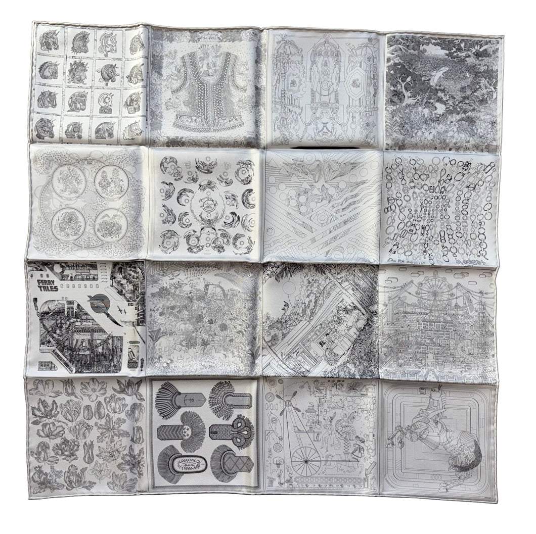 Special VIP Hermes silk twill scarf “16 Carres Double Face”