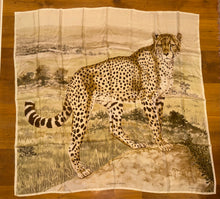 Load image into Gallery viewer, Hermes Wash Silk Scarf Acinonyx Jubatus by Christian Renonciat 140