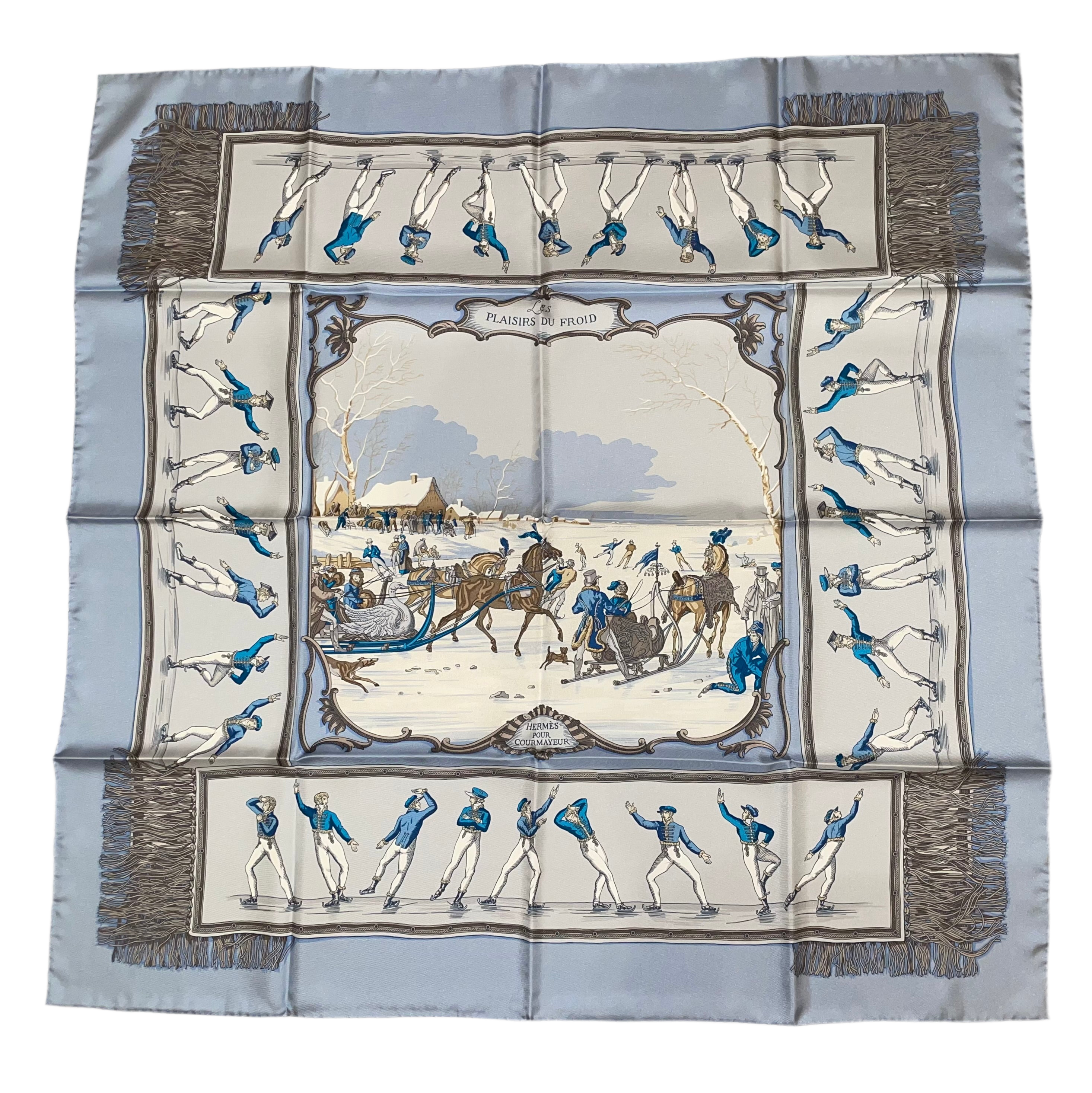 Limited Edition Hermes Silk Twill Scarf “Les Plaisirs du