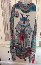 Load image into Gallery viewer, Hermes Cashmere/Silk Shawl “Parures de Samourais” by Aline Honore 140