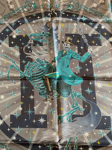 Hermes Double-faced silk scarf “C’est la Fête” by Daiske Nomura.