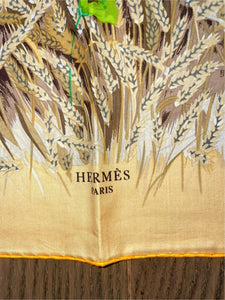 Hermes Cotton Scarf “Les Bles” by Hugo Grygkar.