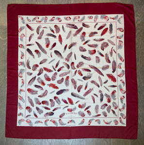 Hermes Cashmere/Silk GM Shawl “Plumes” by Henri de Linares 140