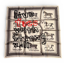 Load image into Gallery viewer, Limited Edition collaboration Comme des Garçons and HERMES 100% SILK TWILL Scarf “Couvertures et tenues de jour” by Rei Kawakubo and Jacques Eudel.
