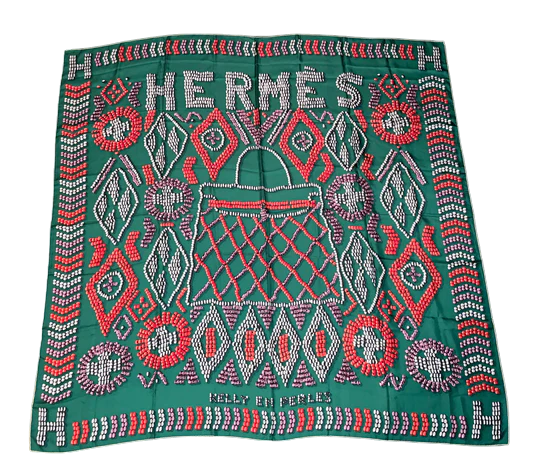 HERMES KELLY EN PERLES エルメス 140 カレ ストール エルメス カレ140 KELLY EN PERLES 真珠でできているケリー