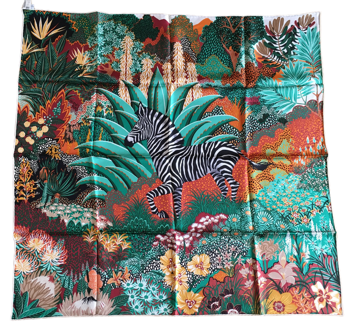 Hermes Silk Twill Scarf “Mountain Zebra” by Alice Shirley.