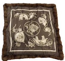 Load image into Gallery viewer, Hermes Silk Scarf Ex Libris with sable fur