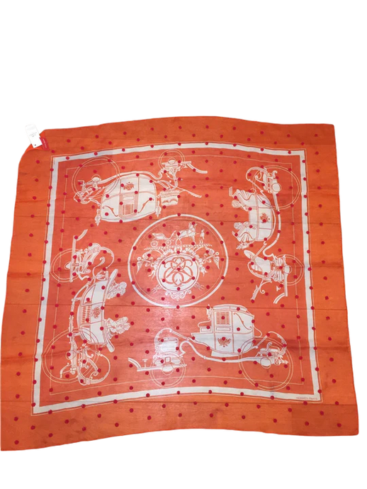 Hermes Beaded Silk Mousseline Scarf Ex Libris Au Pois Couture