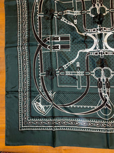Hermes Embroidered Silk GM Shawl « PRECIEUX BANDANA » 140.