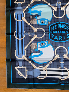 Limited Edition Hermes 2016 Special Issue Queen Elisabeth II 90th Birthday  Silk Scarf «Tatersale» by Henri D'Origny.