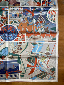 Hermes Silk twill double face scarf « Hermès Factory » by Baptiste Virot.