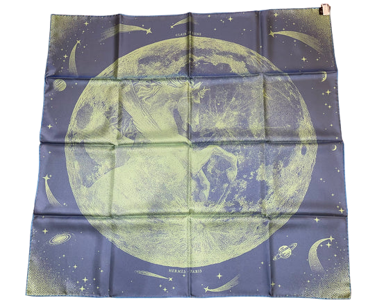 HERMES “Clair de Lune” double face Scarf by Dimitri Rybaltchenko.