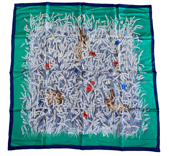 Hermes Silk Scarf “Les Bles” by Hugo Grygkar.