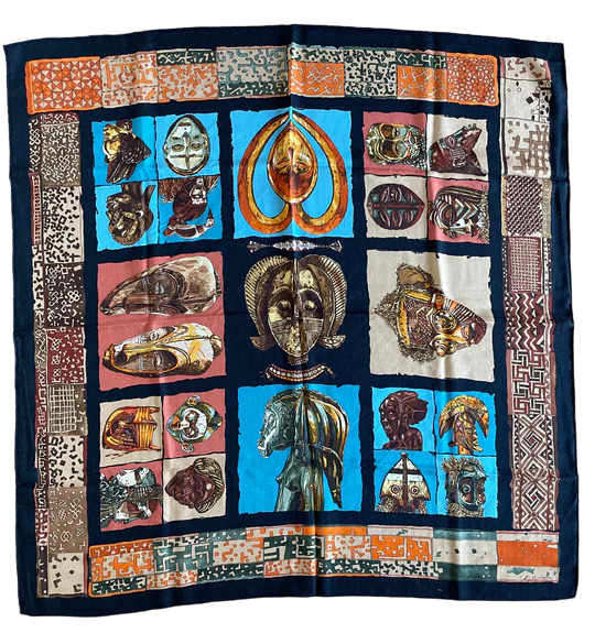 Hermes Cashmere and Silk Scarf “Persona” by Loïc Dubigeon