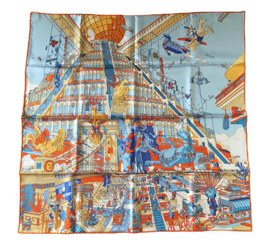 Hermes Silk Scarf “La Legende du Cheval a Plumes scarf” by Ugo Gattoni