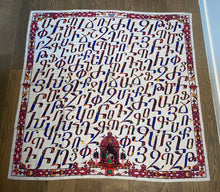 Load image into Gallery viewer, Hermes Cashmere and Silk GM Shawl “Lettres d’Erevan” by Karen Petrossian 140.