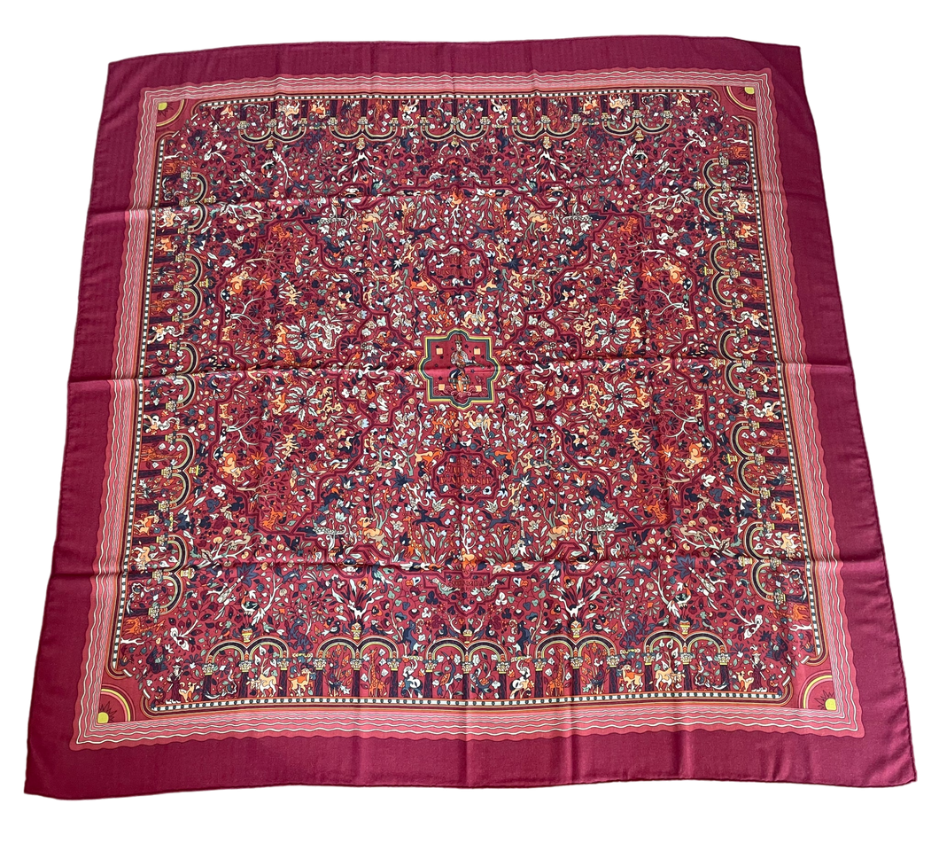 HERMES Cashmere/Silk shawl “Les Jardins D'Armenie” by Karen Petrossian 140.