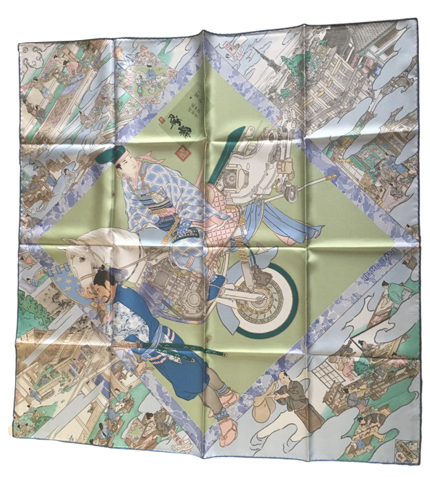 Hermes Scarf “Les Artisans d'Hermes” by Japanese artist Akira Yamaguchi