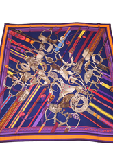 Load image into Gallery viewer, Hermes Cashmere/Silk Shawl Concours d’Etriers by Virginie Jamin 140
