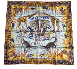 Hermes 100% Silk Scarf « La Marche Du Zambeze » by Ardmore Artists