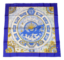 Load image into Gallery viewer, Special edition Hermès Silk Scarf « Chariot » for the occasion of 250th anniversary of the watchmaker Vacheron Constantin by Laurence Bourthoumieux (Toutsy).
