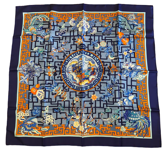 Hermes Silk Twill Scarf “Turandot” by Natsuno Hidaka – Hermes Emporium