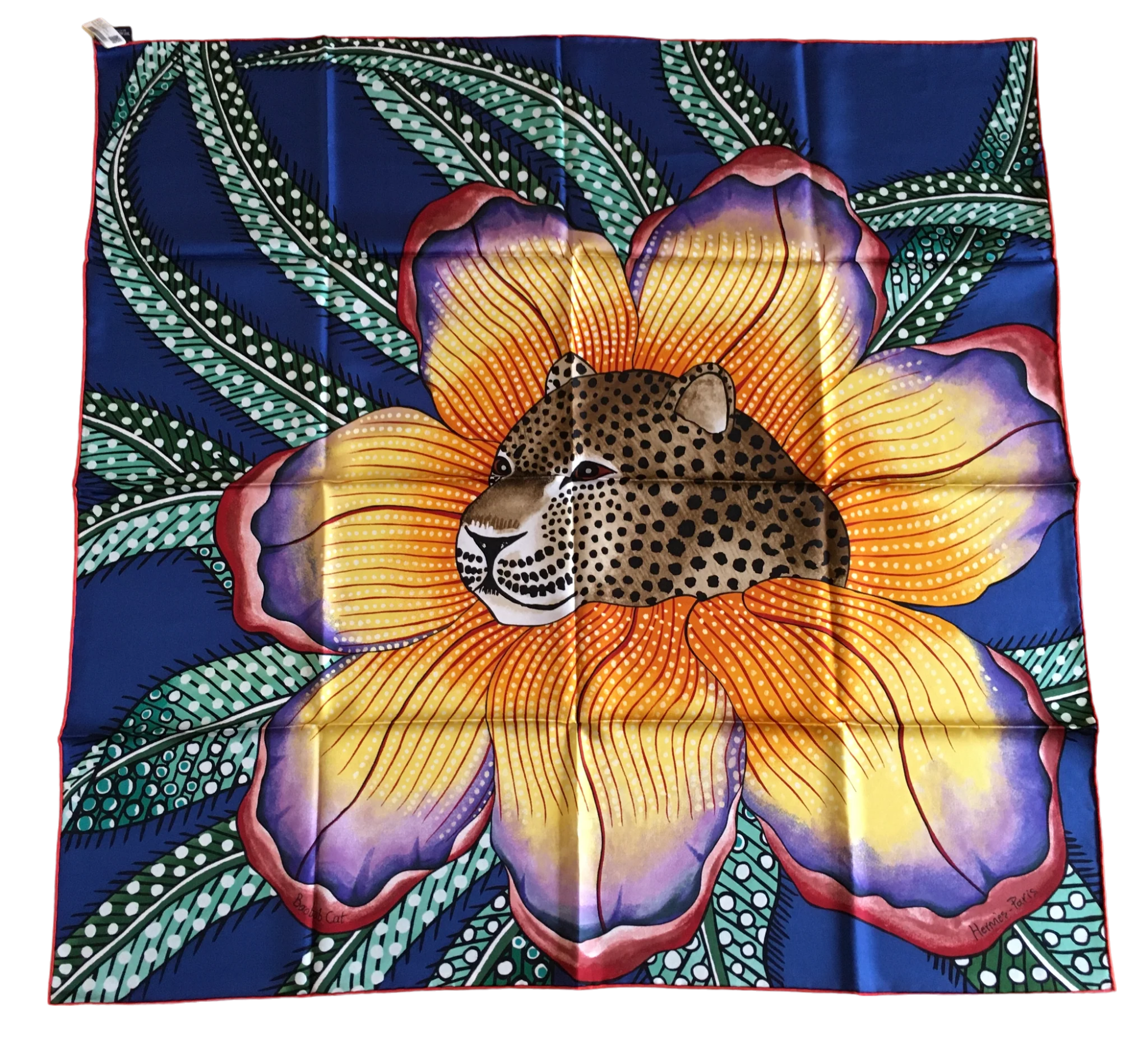 Hermes Silk Scarf “Baobab Cat” by Ardmore Artists – Hermes