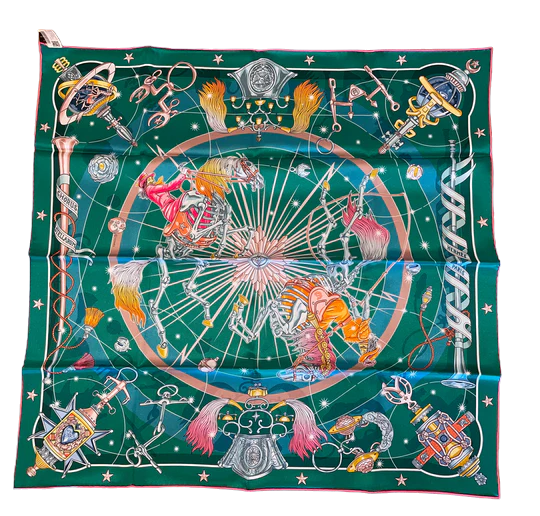 Hermes Vintage Silk Scarf «Chorus Stellarum» by Daiske Nomura.