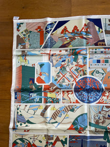 Hermes Silk twill double face scarf « Hermès Factory » by Baptiste Virot.