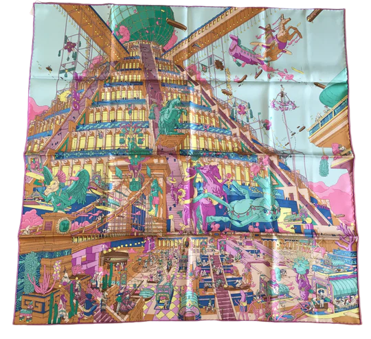 エルメス LA LEGENDE DU CHEVAL A PLUMESカレスカーフ Hermes Scarf 
