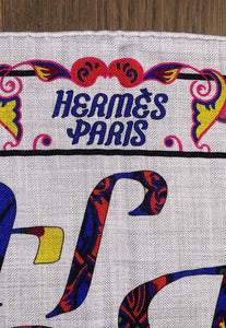 Hermes Cashmere and Silk GM Shawl “Lettres d’Erevan” by Karen Petrossian 140.
