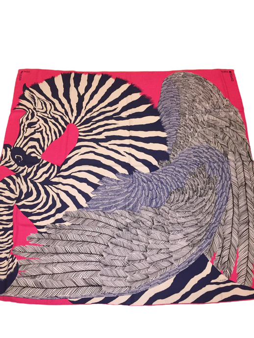 Hermes Cashmere/Silk Shawl “Zebra Pegasus” by Alice Shirley 140