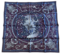 Load image into Gallery viewer, Hermes Double-faced silk scarf “C’est la Fête” by Daiske Nomura