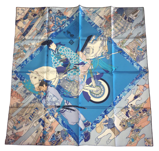 Hermes Scarf “Les Artisans d'Hermes” by Japanese artist