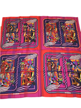 Load image into Gallery viewer, Precious Hermes Embroidered Cashmere/Silk Shawl “Khanta Double Sens” 140